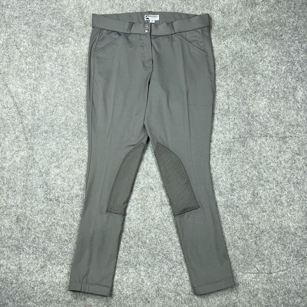 Dover Saddlery Pants Womens 32 Gray Riding Sport‎ Equestrian Knee Patch Breeches